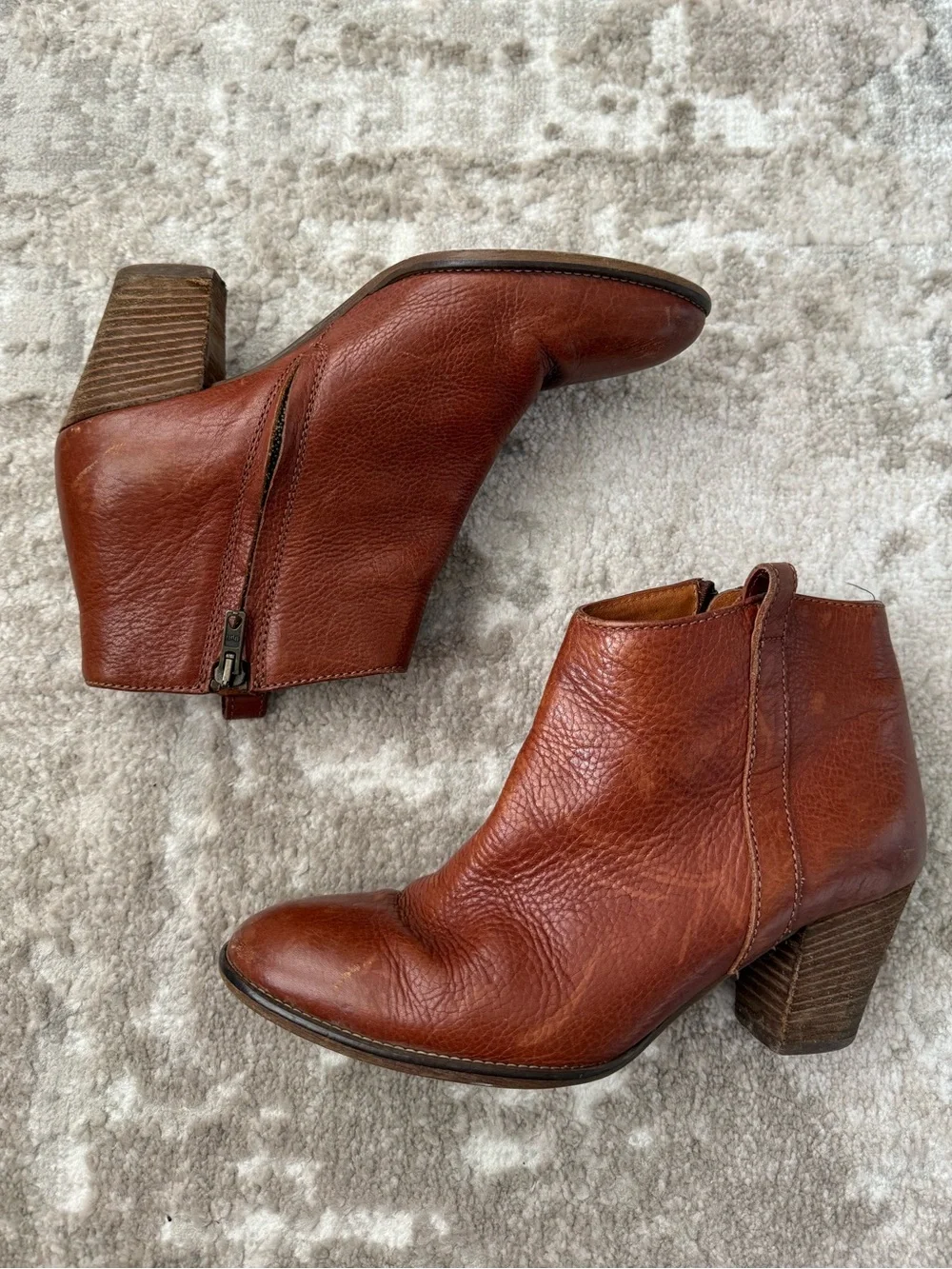 Madewell Billie Tan Leather Ankle Boots